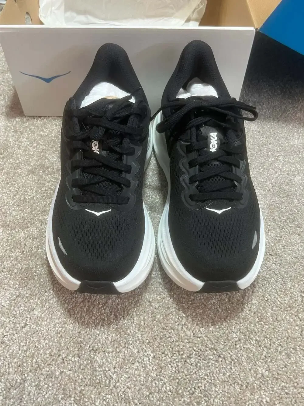 HOKA Bondi 9 Black White Running Shoes
